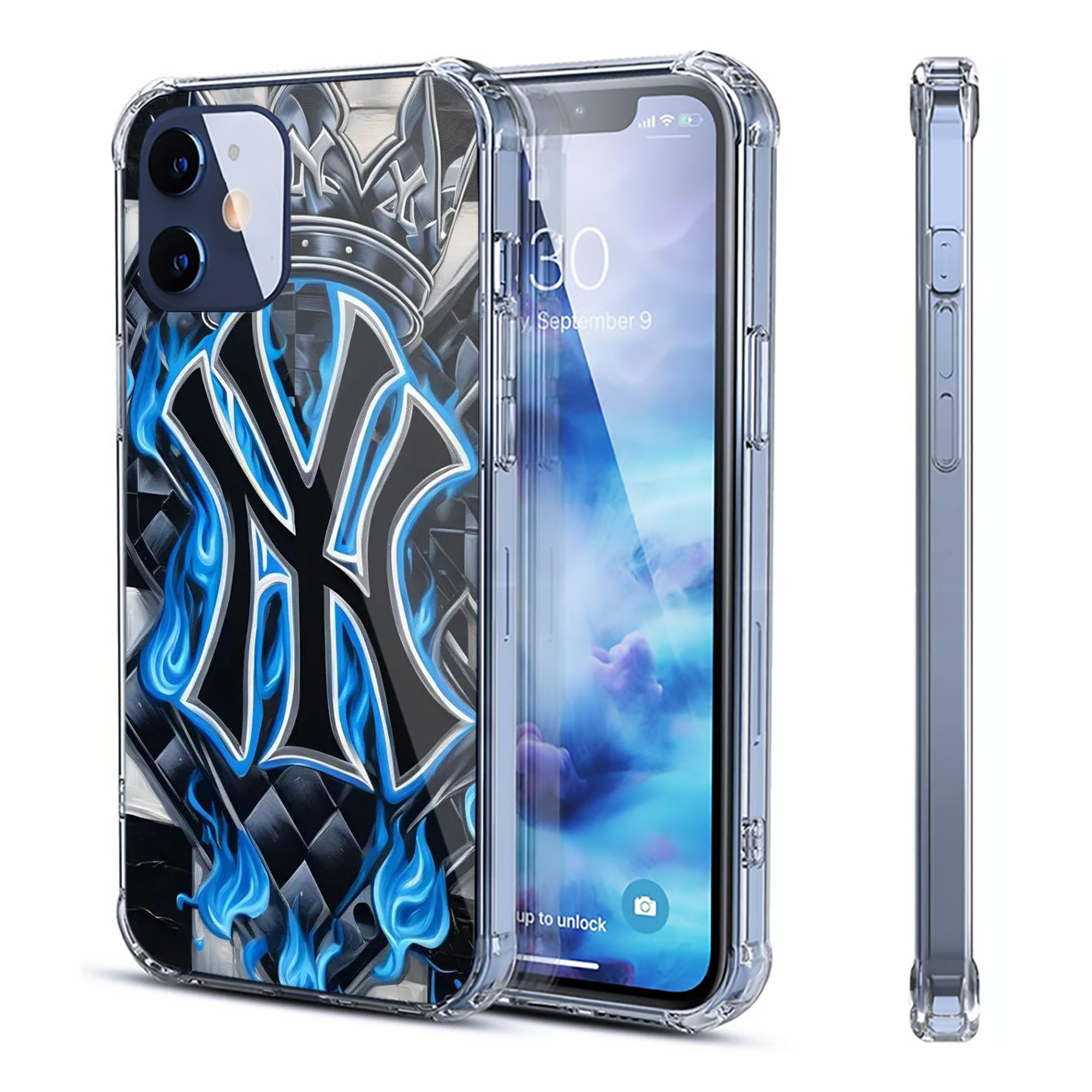 New York Yankees 324 Clear IPhone 12 Case – Soft TPU With UV Print – Enhanced Drop Protection, Precise Fit, Anti-Fingerprint, Customizable Design, Scratch-Resistant, Yellow-Resistant